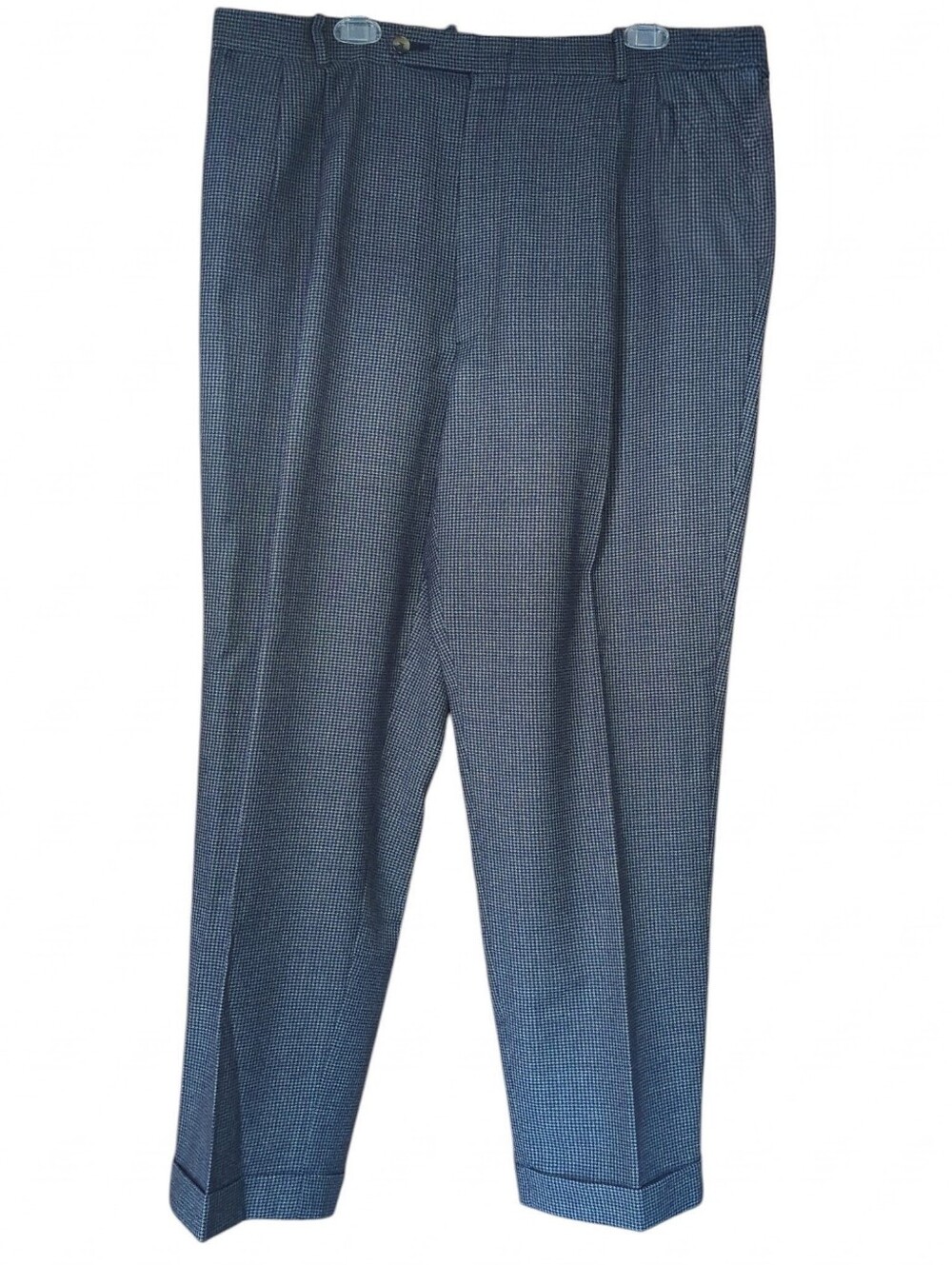 Mens 100% Wool Houndstooth Pants Quiet Luxury Dark Academy Fall Autumn 41x30